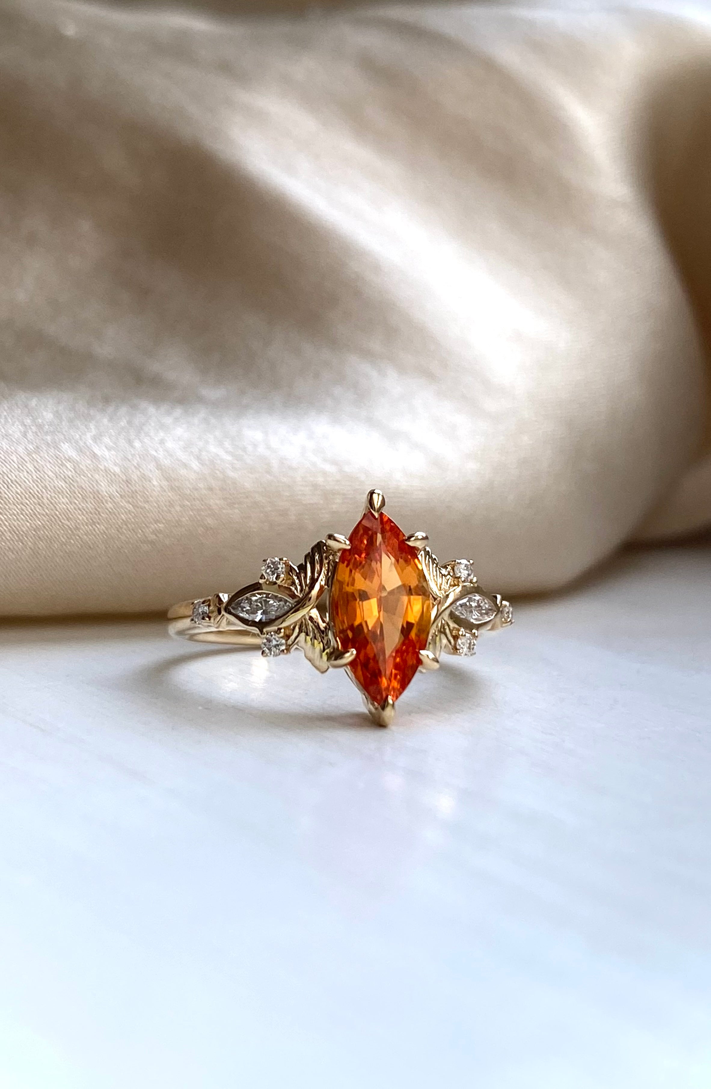 Yara Firefly Sapphire Marquise cut Engagement Ring