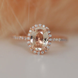 Oval Rosé Sapphire Halo Ring