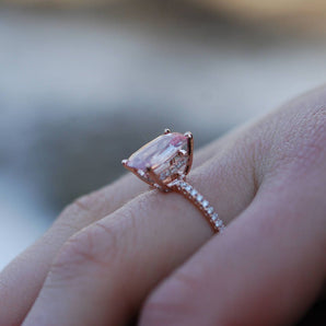 Pink Sapphire Emerald Cut Blake Ring