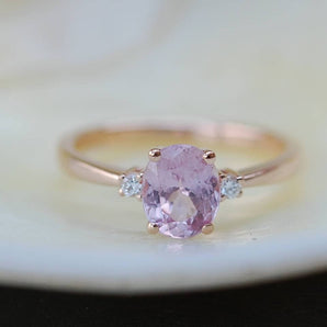 Lavender sapphire engagement ring