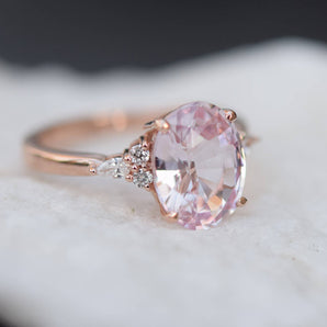 light pink sapphire engagement ring