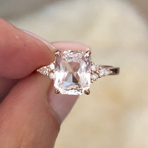 Blush Sapphire Rose Gold Engagement Ring