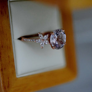 Fiji Flower Lavender Sapphire Diamond Ring