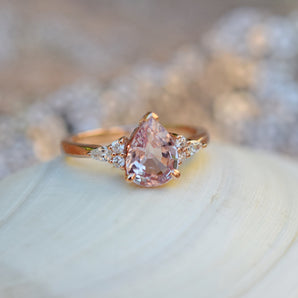 pear cut pink sapphire engagement ring