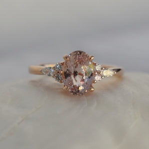 Light Blush Sapphire Ring, Campari