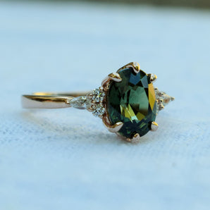Green Sapphire Ring, Campari