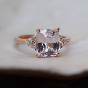 Ice Peach Sapphire Ring, Campari