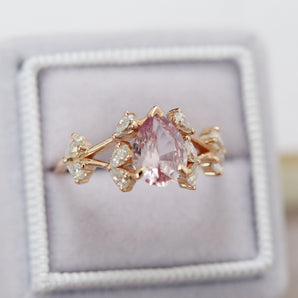 Butterfly Meadow Peach Sapphire Ring