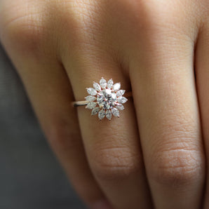 Starburst diamond ring