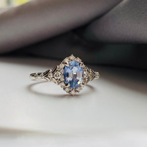 Kassandra Ice Blue Sapphire Engagement Ring
