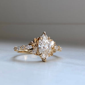 Fiore Alpha Marquise Lab Diamond Engagement Ring