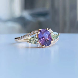 Purple Floral Sapphire ring