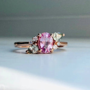 Flower Pink Sapphire Ring