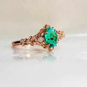 Arwen Oval Emerald Engagement Ring