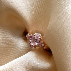 Arwen Elvish Pink Sapphire Gold  Engagement Ring