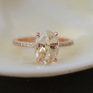Oval Champagne Blake Sapphire Engagement Ring Pave Diamond