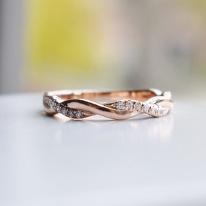 Twisted Diamond Rope Wedding Band