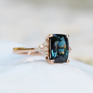Teal Sapphire Ring, Campari