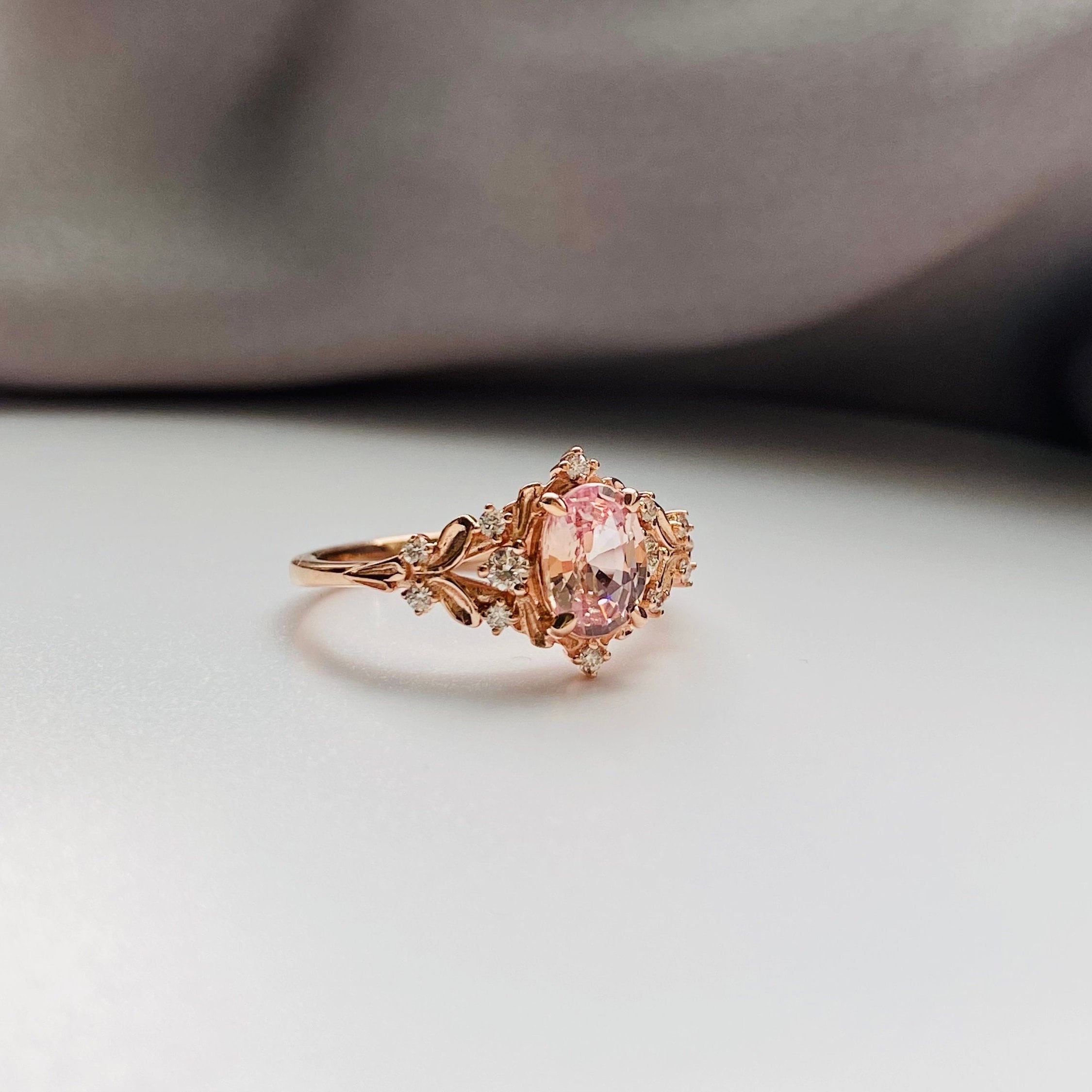 Greta pink sapphire LOTR Fantasy Whimsical gold - Main Image