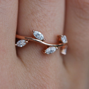 Floral Leaf wedding band